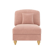 Divano Windsor in Chenille Rosa senza Braccioli con Cuscino