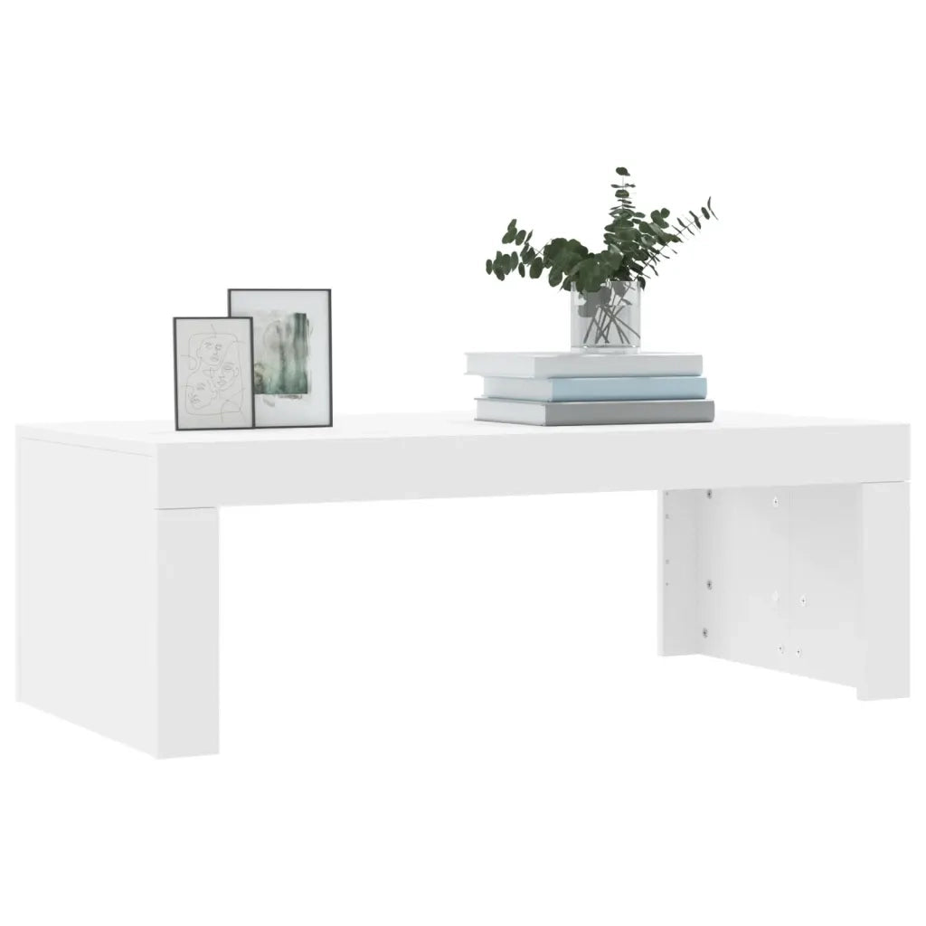 Tavolino da salotto | Tavolino da caff¨¨ | Tavolino da Soggiorno Bianco 102x50x36 cm in Legno Multistrato