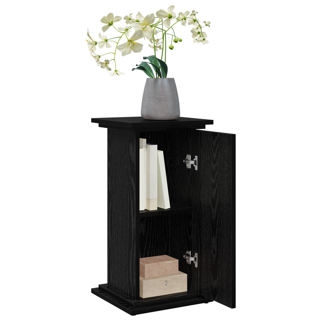 Supporto Espositivo con Spazio di Archiviazione Rovere Nero 31x30x60 cm Legno Ingegnerizzato