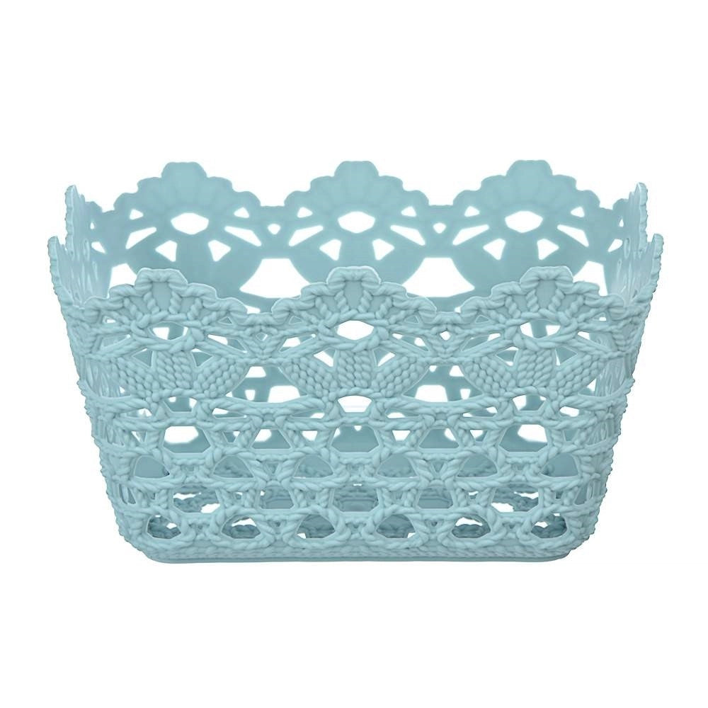 Trade Shop - 3pz Cestino Portatutto Oggetti Cesto Plastica Rettangolare 15.4x10.4x8.7cm 79470 -