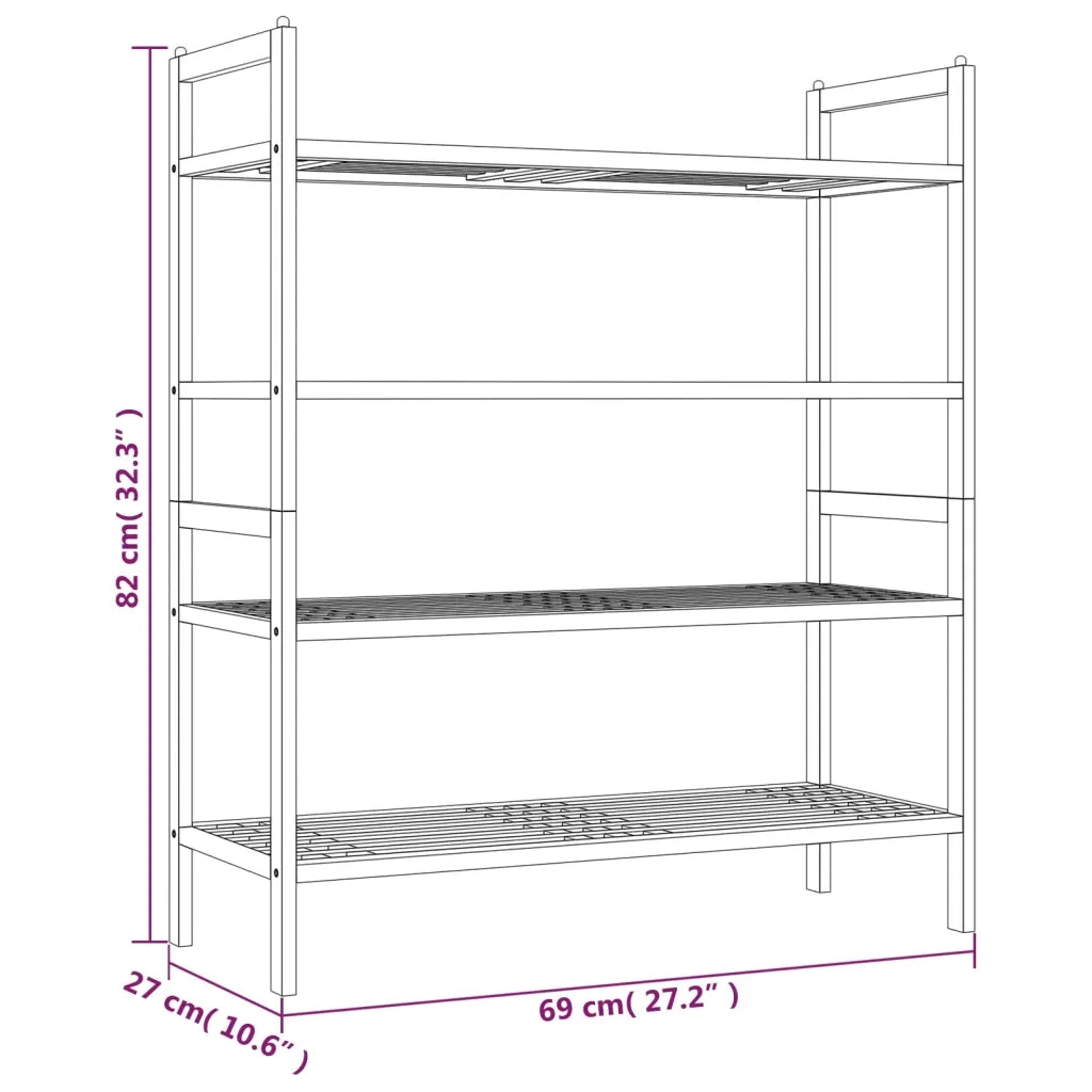 Scarpiere 2 pz 69x27x41 cm in Legno Massello di Noce