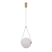Sospensione Italux Rastia vetro opale oro LED 12W