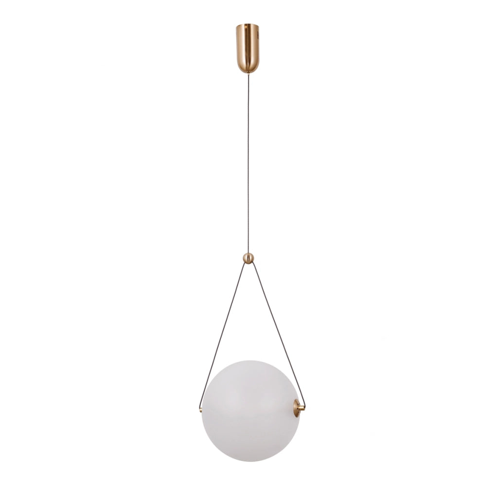 Sospensione Italux Rastia vetro opale oro LED 12W