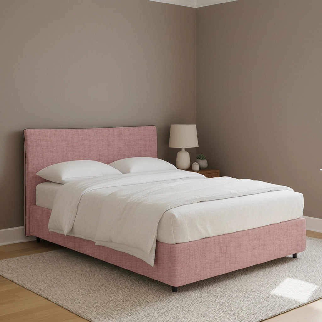 Altrincham, Letto Piazza e Mezza Sfoderabile Made in Italy, Rosa