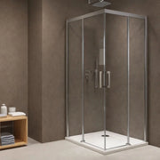 Lato cabina doccia angolare camelia con ante scorrevoli e cristallo trasparente 120 cm