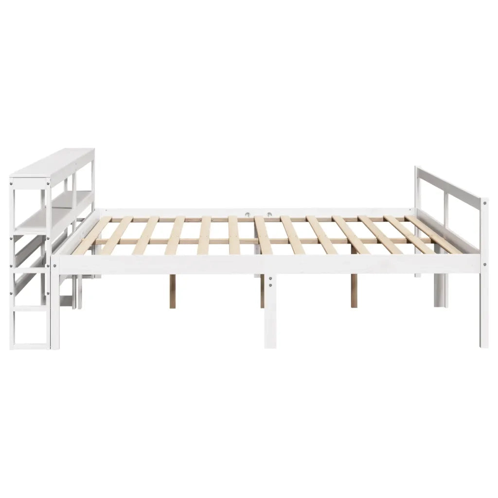 Letto Anziani con Testiera-Letto con Testiera per Anziani-Rete con Testiera Bianco 180x200cm Legno Massello Pino