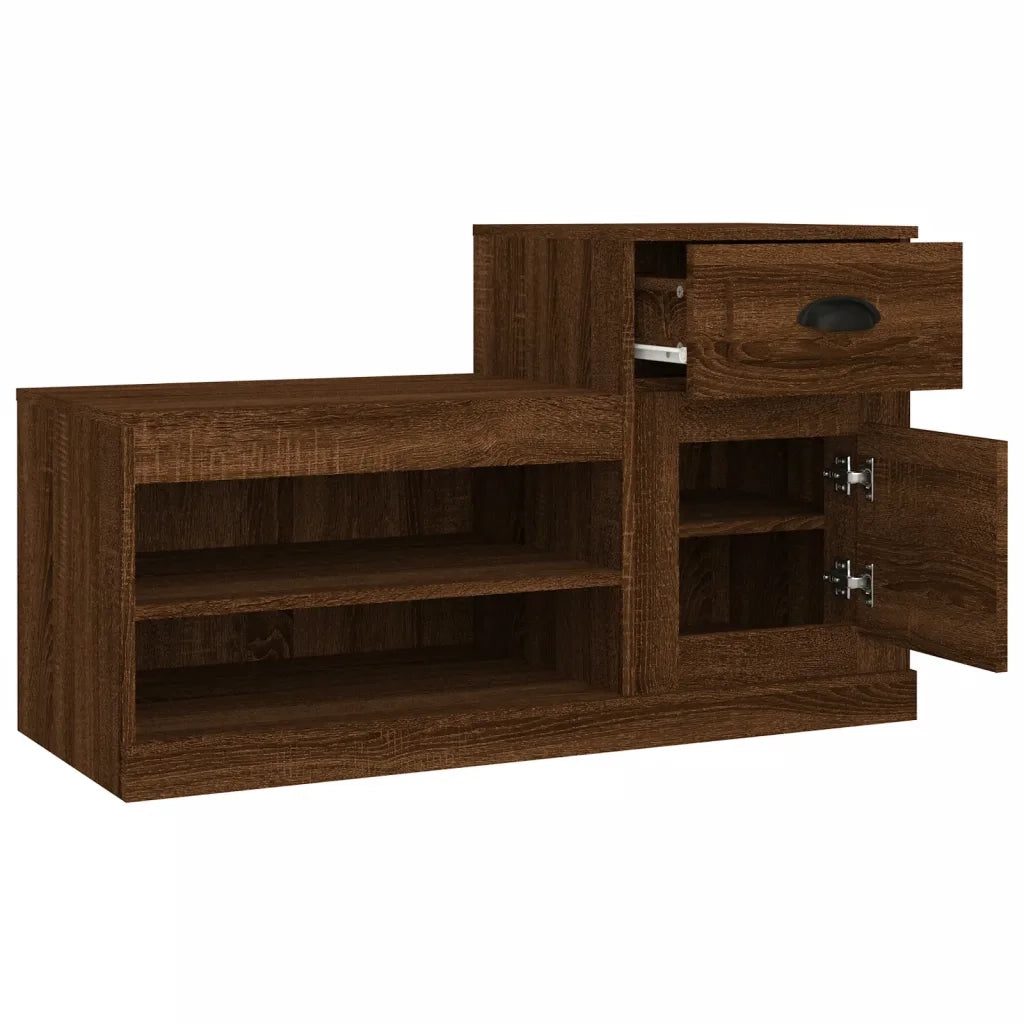Scarpiera-Scaffale per scarpe Rovere Marrone 100x42x60 cm in Legno Multistrato