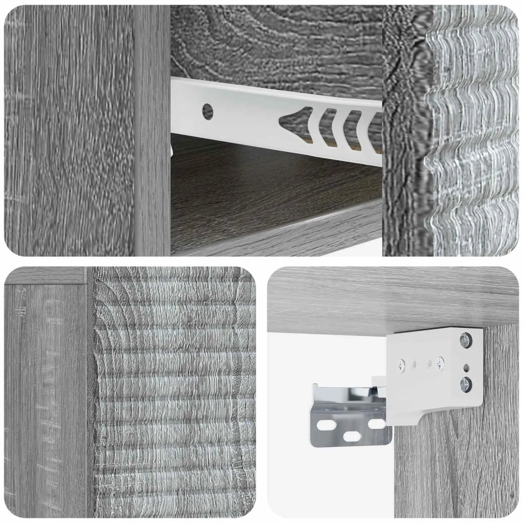 Mobiletto da notte a muro Grigio Sonoma 49 x 34,5 x 20 cm 898627
