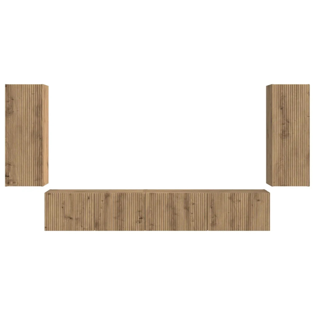 Set mobile TV 4 pcs Rovere artigianale Legno multistrato 3409167