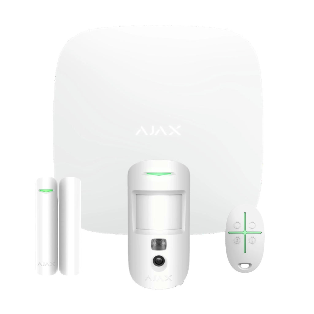 Ajax Starter Kit Hub 2 plus Motioncam Doorprotect Spacecontrol Bianco