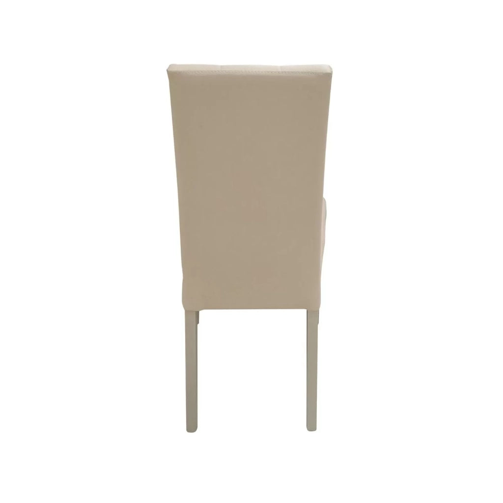 Set 2 sedie moderne legno ecopelle imbottita beige con bottoni (901) - Mobili 2G