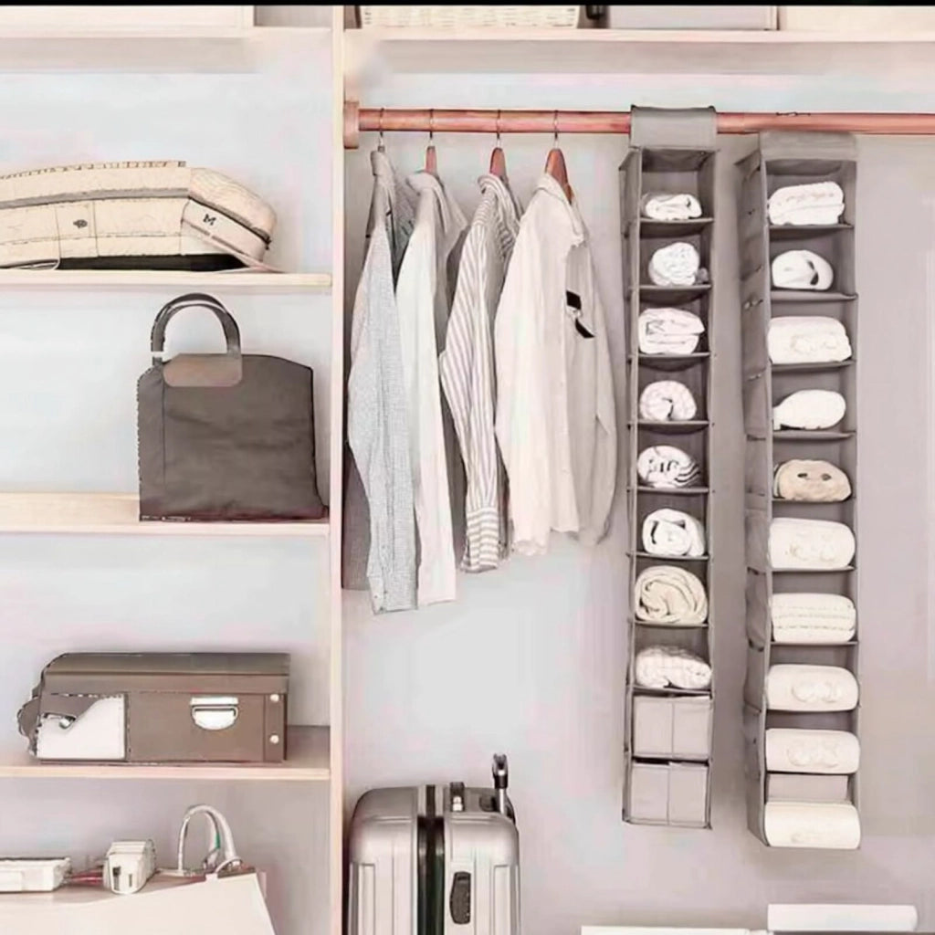 Organizer Armadio in Tessuto Portatutto Organizzatore Pensile 10 Ripiani 69705