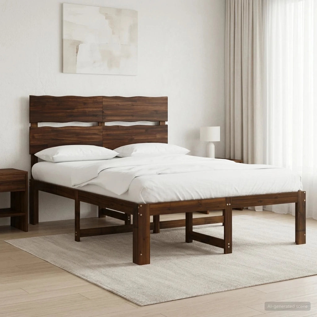 Letto matrimoniale con testiera ROSTOCK Marrone Scuro 3405479