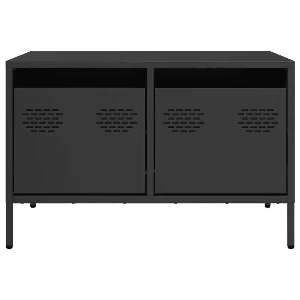 vidaXL Mobile TV Nero 68x50x43,5 cm in Acciaio Laminato a Freddo