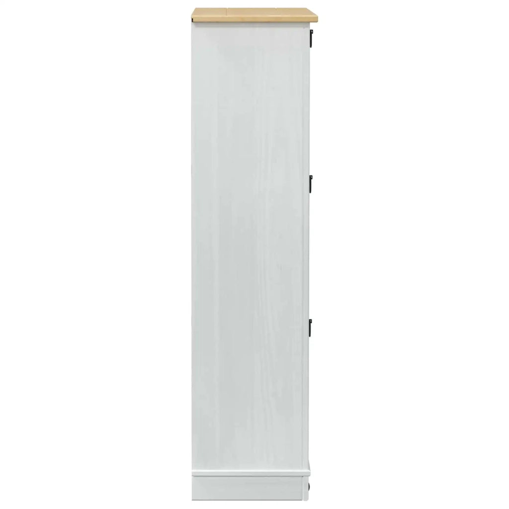 Mobile per scarpe Corona Bianco 99 x 32 x 122 cm Pino massello
