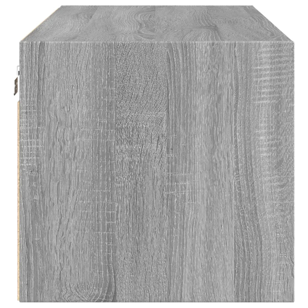 Armadietto a Muro | Mobile a Muro con Ante in Vetro Grigio Sonoma 102x37x35 cm