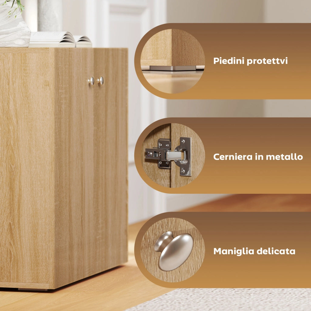 Armadio Battente 2 Ante ¨C zephmum ¨C Legno Bianco 70x39x70cm