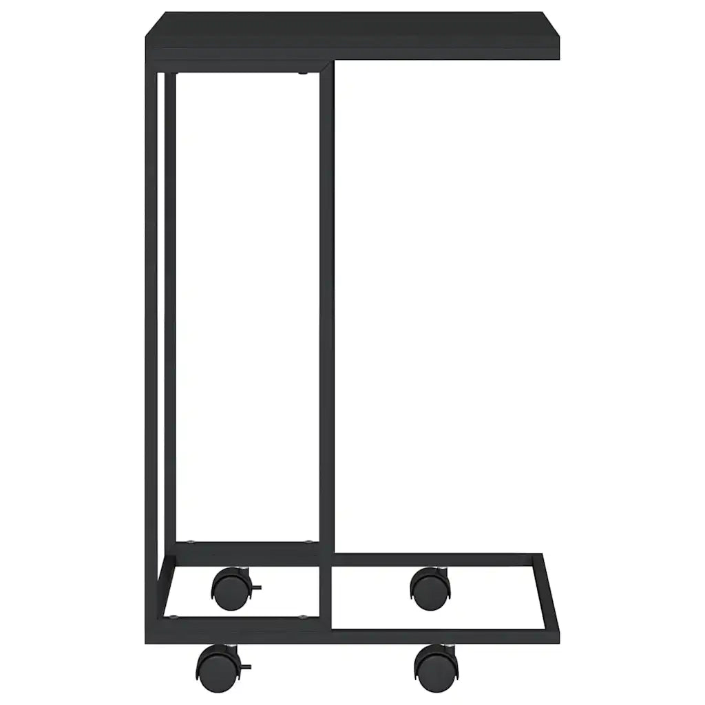 Tavolino con Ruote Nero 40x30x63,5cm in Legno Ingegnerizzato 343097