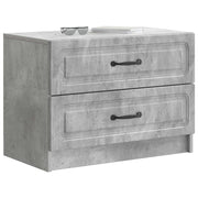 Comodino | Armadio da Notte | Mobiletto da notte Grigio Cemento 62 x 34,5 x 44,5 cm