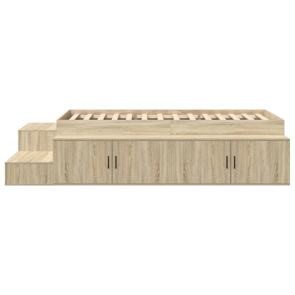Struttura letto con contenitore Rovere Sonoma 75 cm 3335591