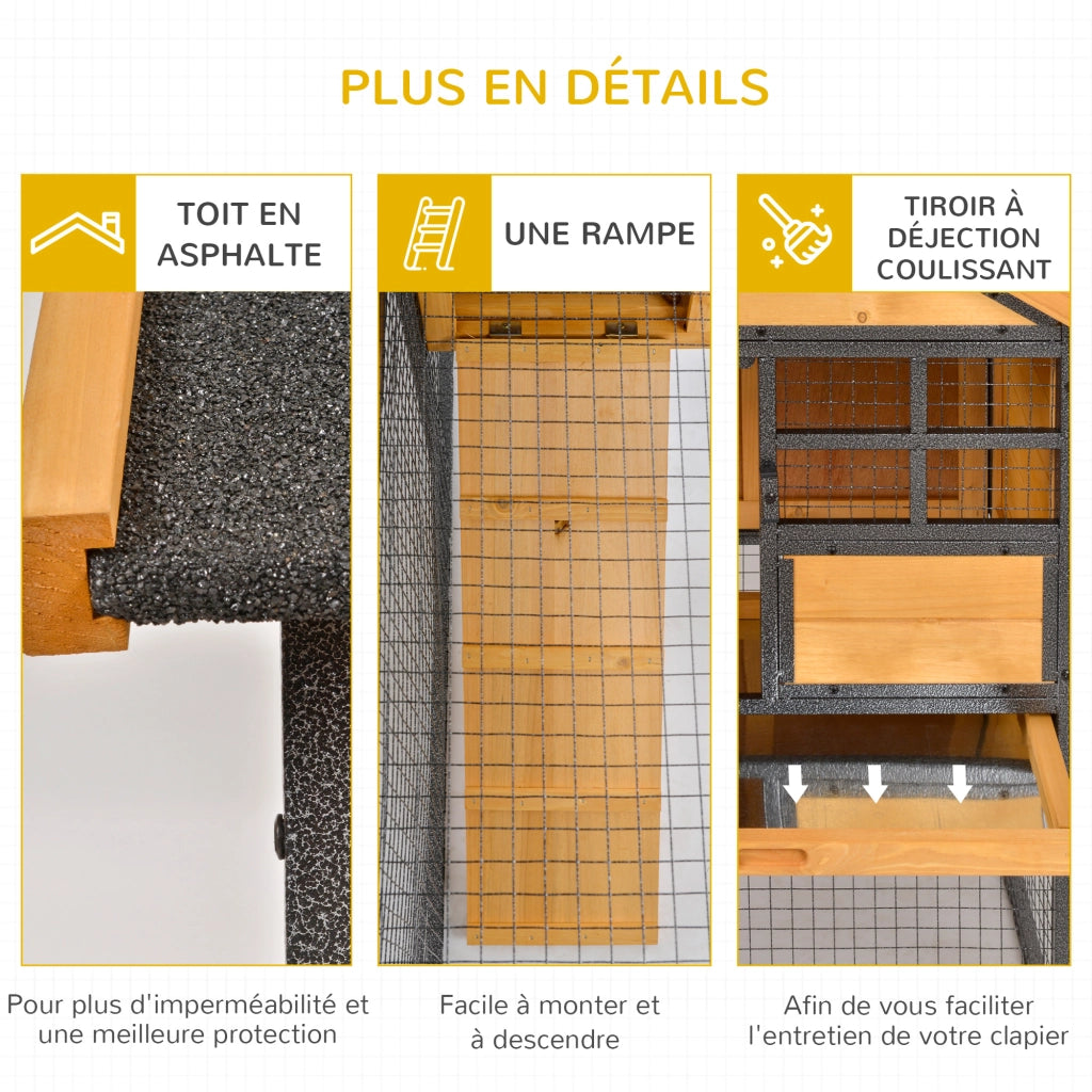 Gabbia per Conigli Cottage ¨C Minimal ¨C Grigio 120x60x55 cm