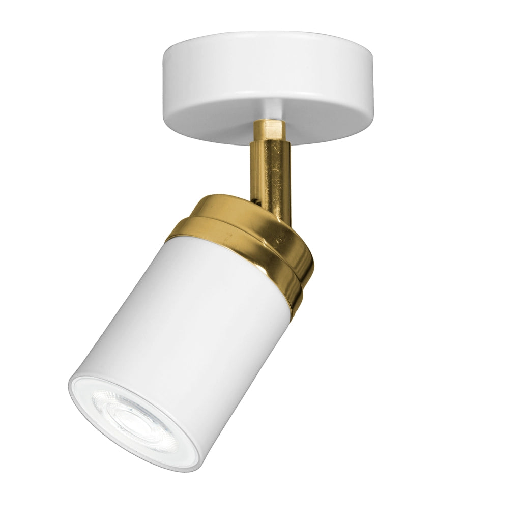 Spot parete/soffitto orientabile bianco oro GU10 Reno Luminex