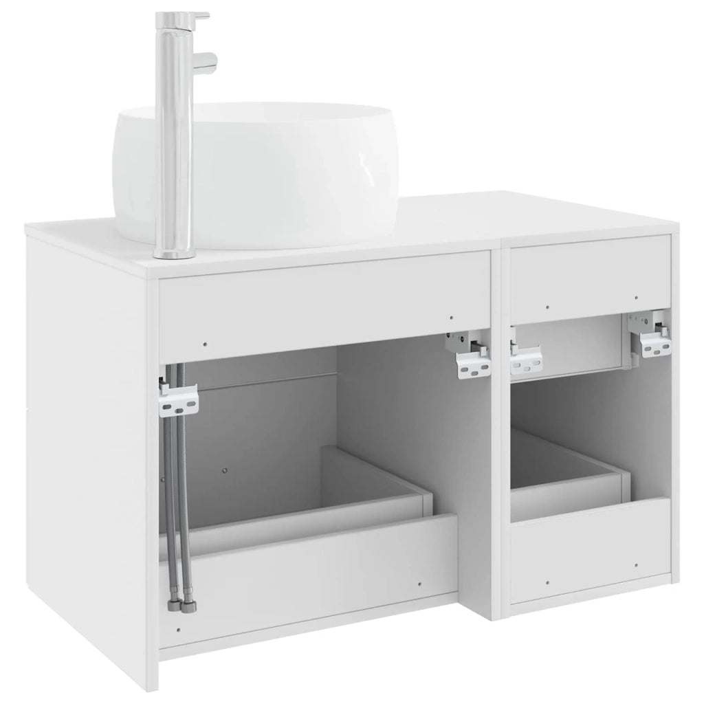 Set di mobili per il bagno 2 pz Bianco Legno ingegnerizzato 3404000