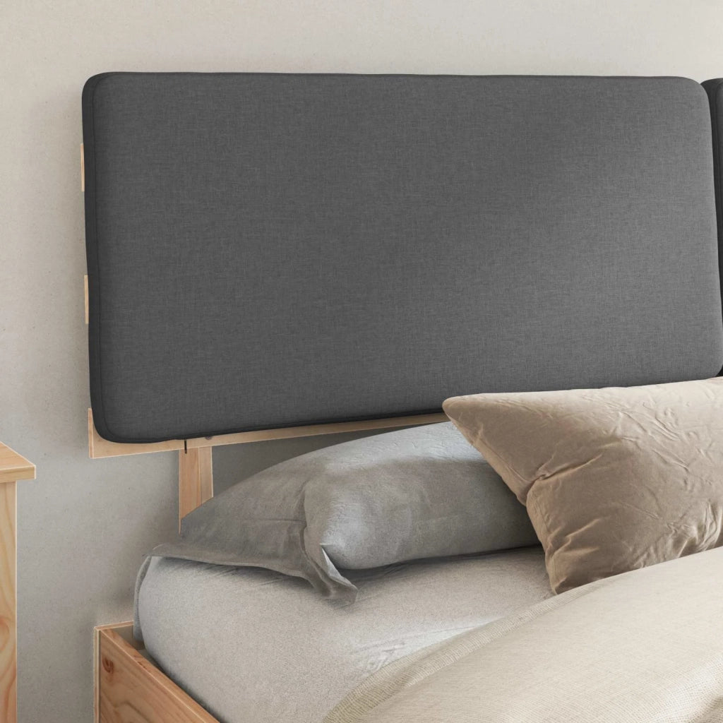 Letto con Testiera Rivestita Grigio scuro 200 x 200 cm