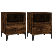 Set di 2 Comodini | Armadio da Notte | Mobiletto da notte Rovere Fumo 40x35x50 cm