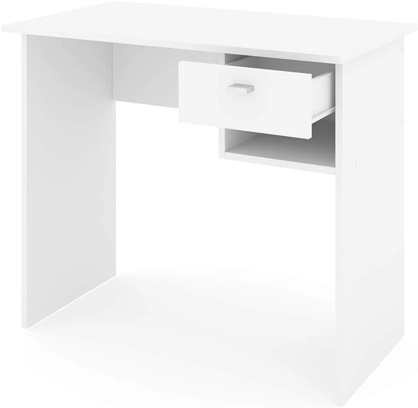 Scrivania Colin, Bianco, 90 x 50 cm, adatto per postazioni PC e soluzioni salvaspazio