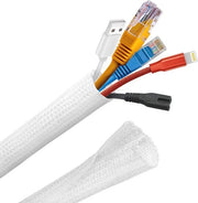 Cavo in tubo autochiudente 6 m - diametro 12-20 mm - bianco - gestione cavo - per uso domestico e ufficio