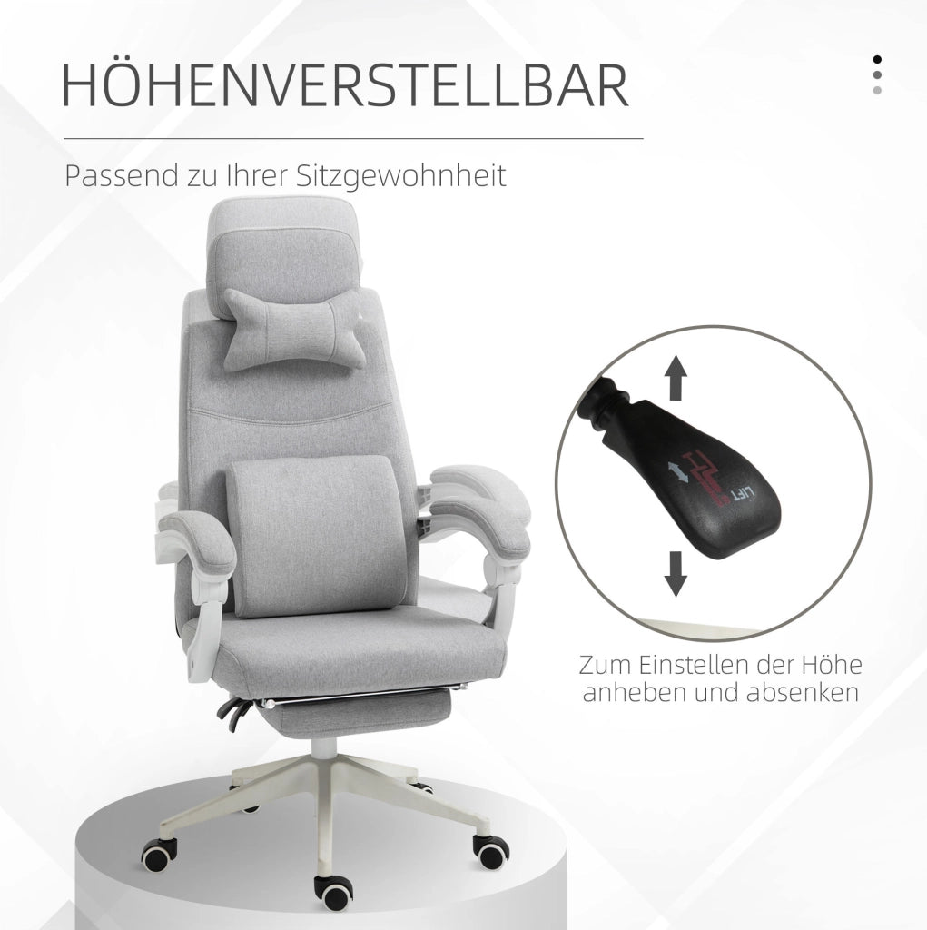 Sedia da ufficio ergonomica reclinabile grigia