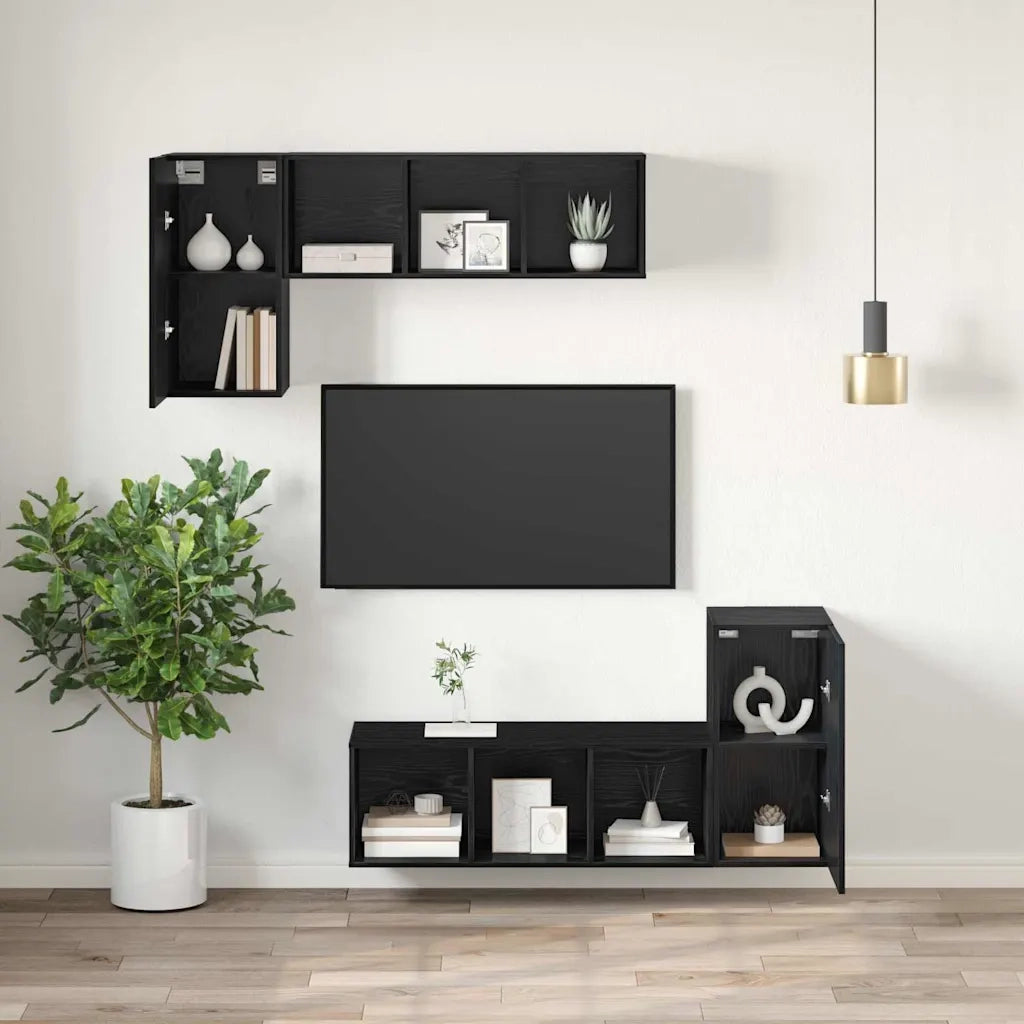 Mobile TV da parete-Mobile TV a Muro-Credenza TV Rovere Nero 30,5 x 30 x 60 cm 547268