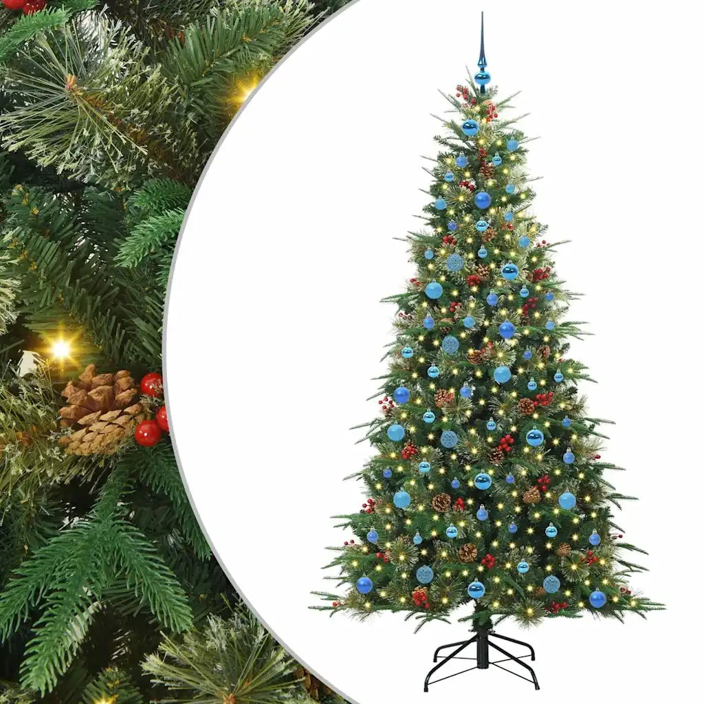 Albero di Natale | Decorazioni natalizie Artificiale con Rami Pieghevoli Verde 210 cm