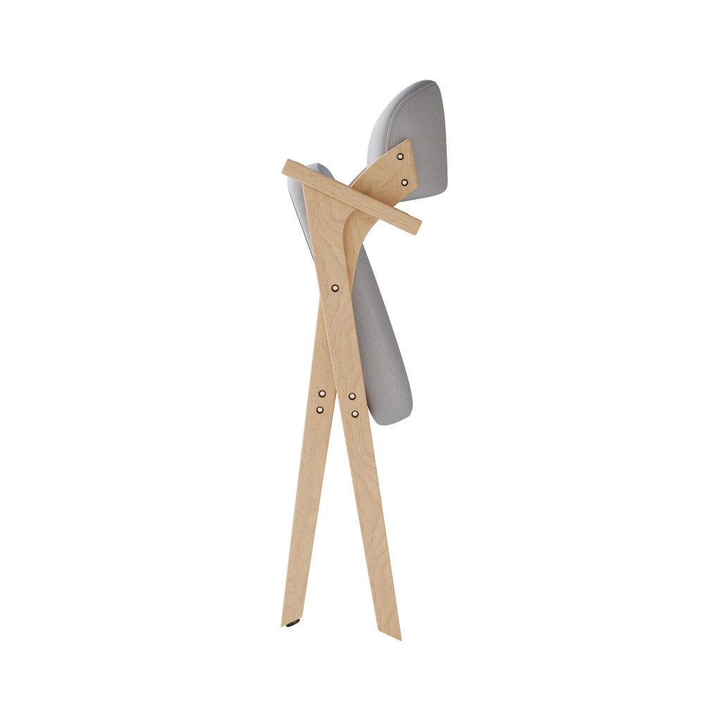 Set di 4 sedie da pranzo pieghevoli con braccioli in legno grigio