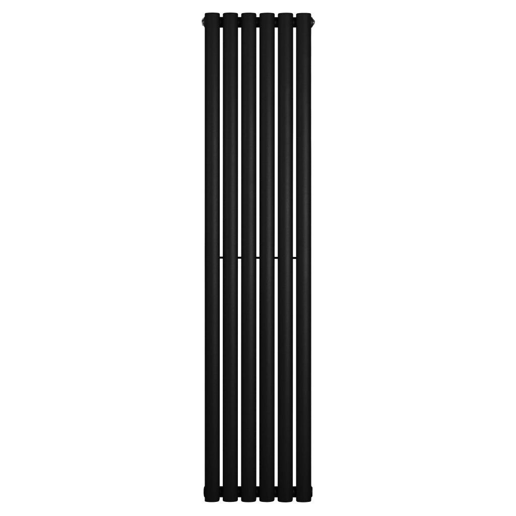 Radiatore Verticale Design Ovale Colonna Singola Nero 1600x360 mm