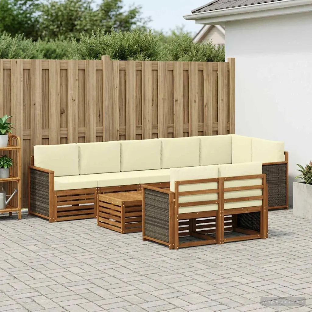Set divani Legno di Acacia Massello 3384526