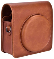 Borsa per Mini Camera in Pelle PU con Chiusura a Cerniera con Cinturino per la Spalla per Mini Camera - Marrone
