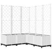 Fioriera | Cassetta per fiori | Vaso da Giardino con Graticcio Bianco 120x120x136 cm PP