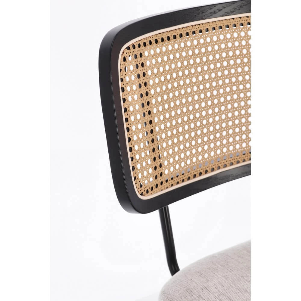 Set di 2 Sedie con Seduta Imbottita e Schienale Effetto Rattan - VIVIANA