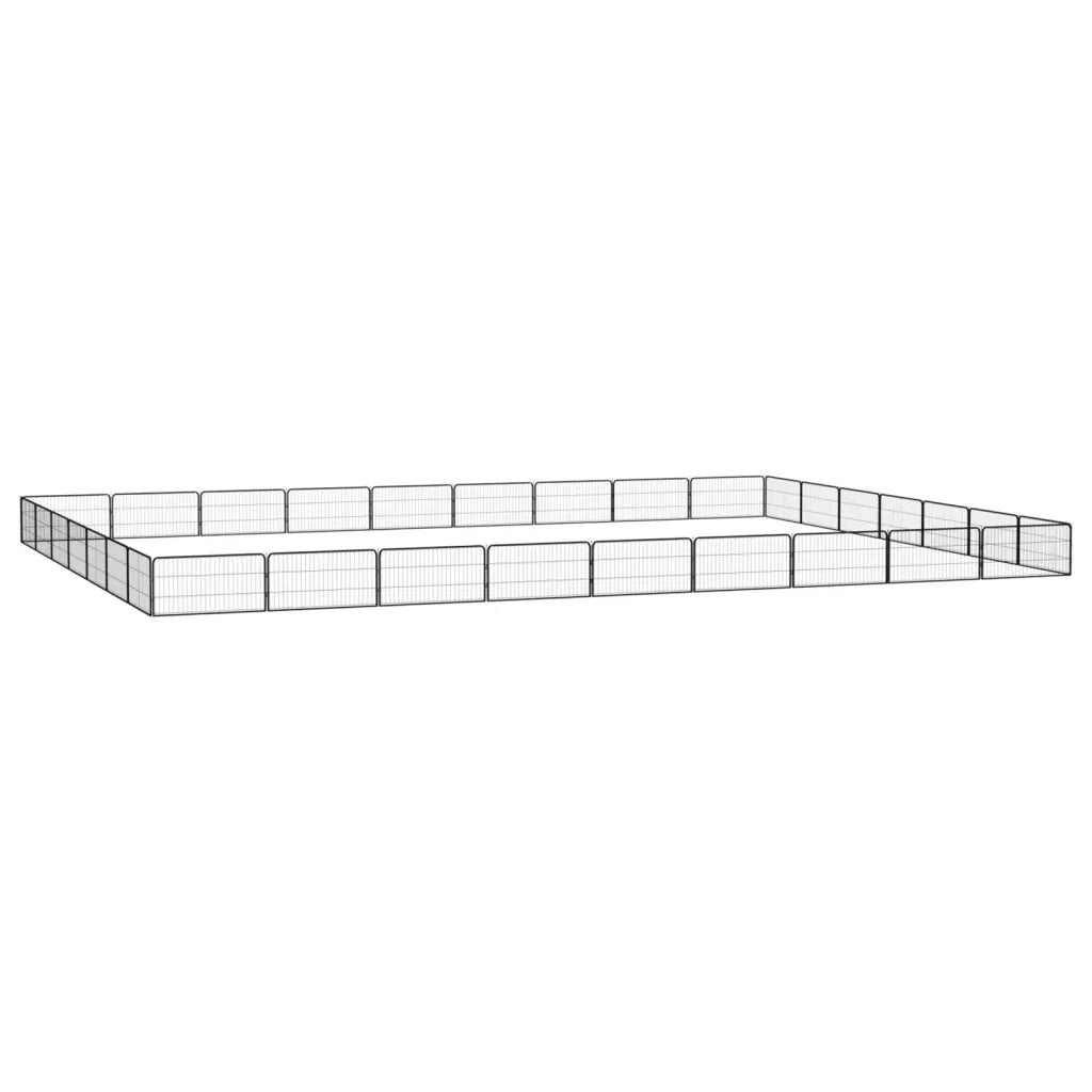 Box Cani 32 Pannelli Nero 100x50 cm Acciaio Verniciato Polvere cod mxl 52712