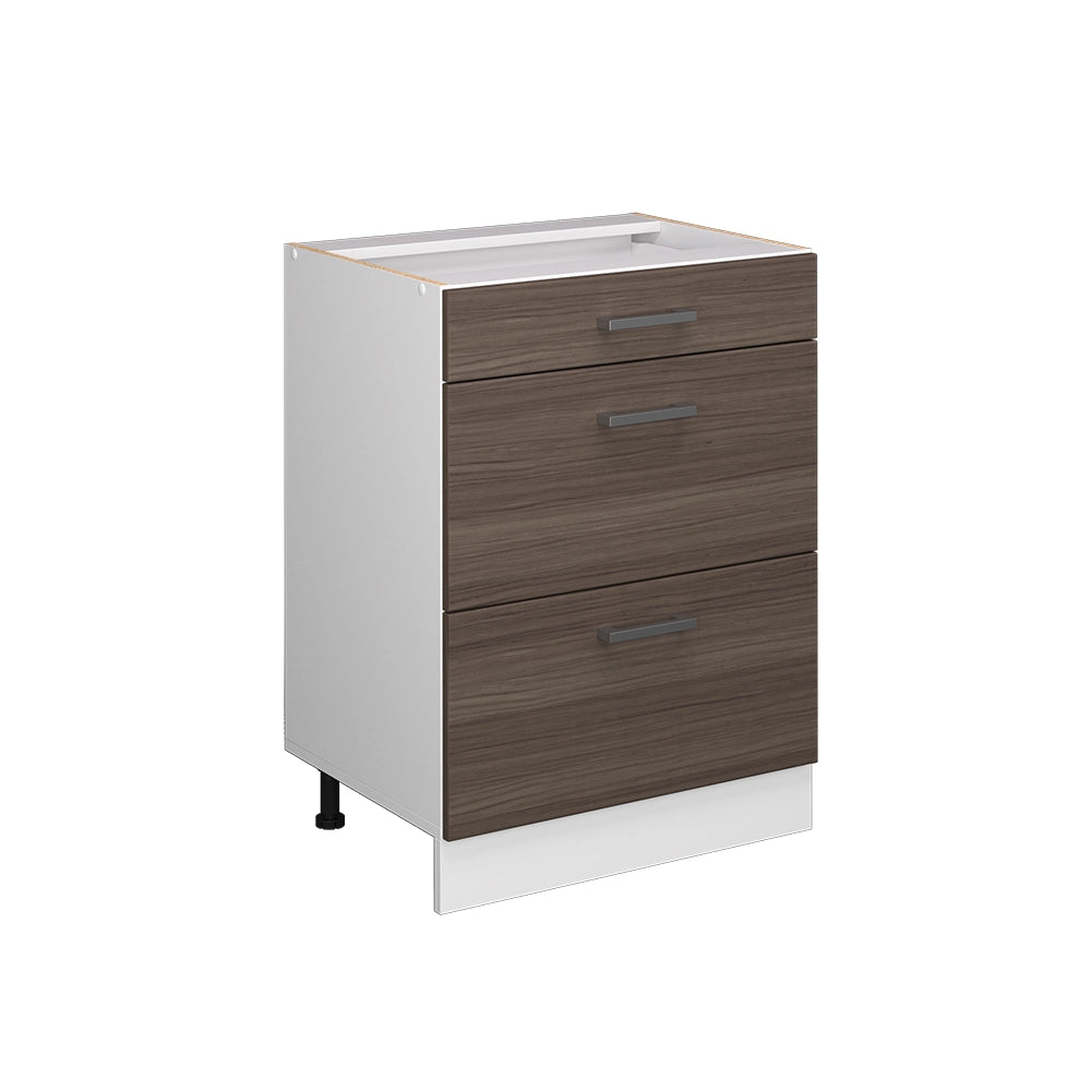 Vicco Mobiletto base per cucina Grigio 60 cm con cassetti, senza piano di lavoro