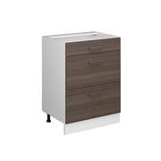 Vicco Mobiletto base per cucina Grigio 60 cm con cassetti, senza piano di lavoro