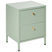 Comodino industriale moderno in acciaio 2 cassetti verde menta Design Industriale Mobili Contenitori