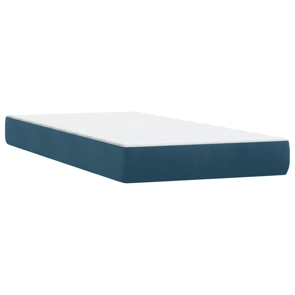 Giroletto a Molle con Materasso Blu Scuro 80x210 cm Velluto 3317761