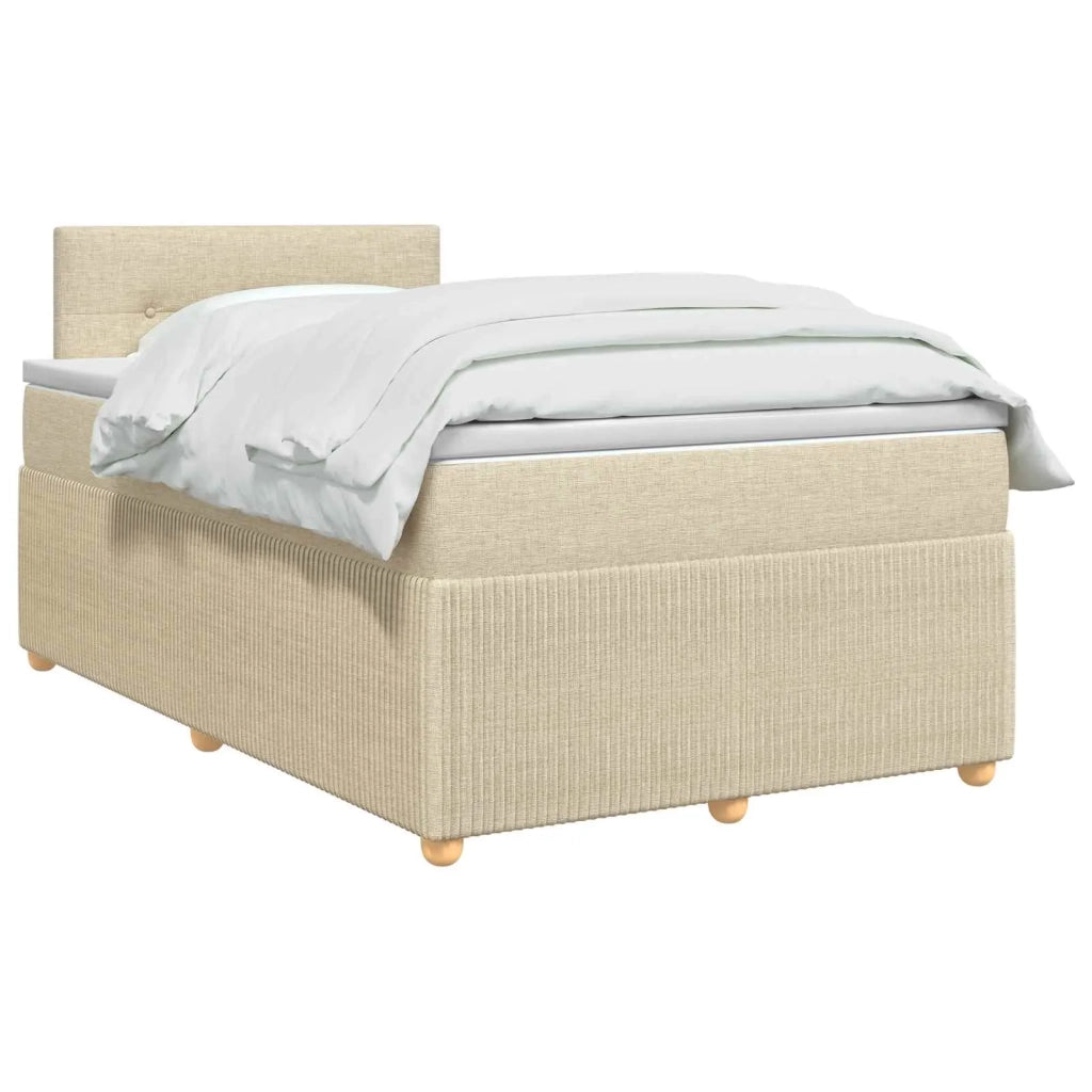 Letto box spring con materasso Crema 120 x 200 cm Tessuto 3451445