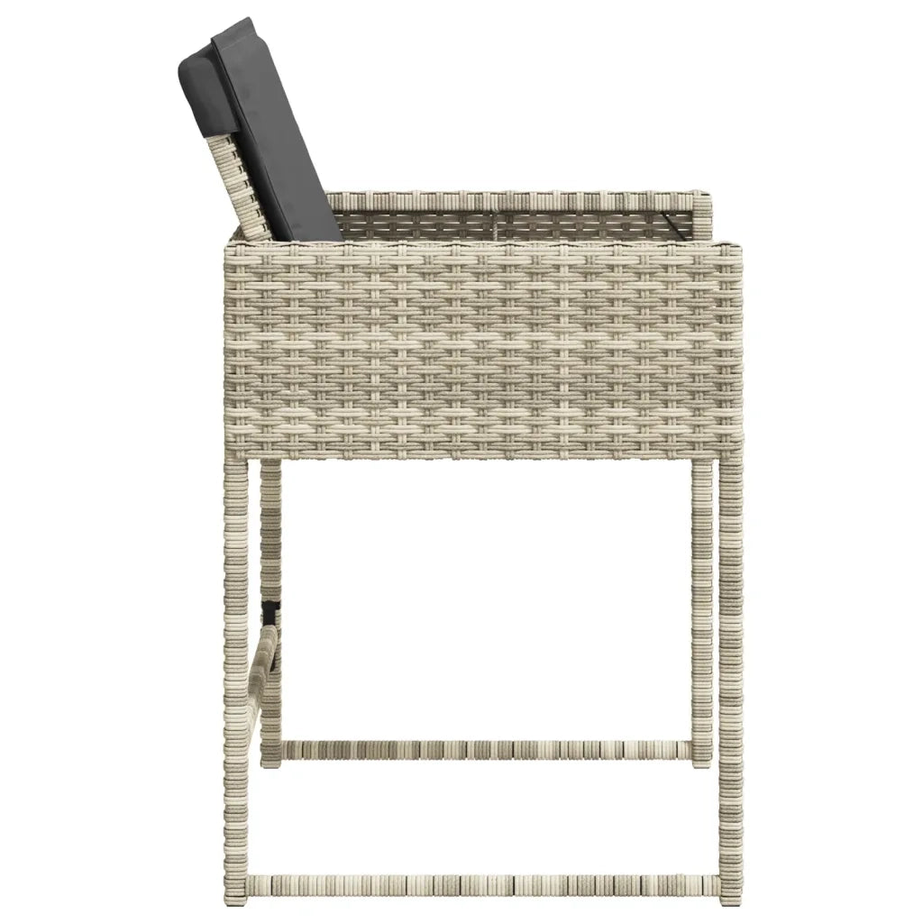 Sedie da Giardino con Cuscini 4 pz | Sedie da Esterno Grigio Chiaro in Polyrattan