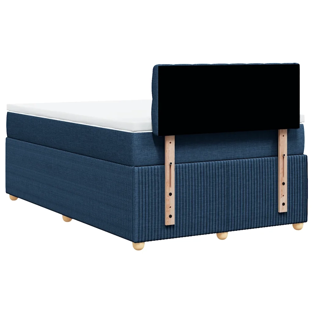 Giroletto a Molle con Materasso Blu 120x200 cm in Tessuto
