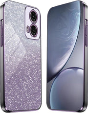 Hoesje per Motorola Moto E14 - Copertura Slim in Silicono TPU con Struttura Electroplated - Protezione Anti-Scasso e Shock con Sticker Lucido - Blu Scuro.