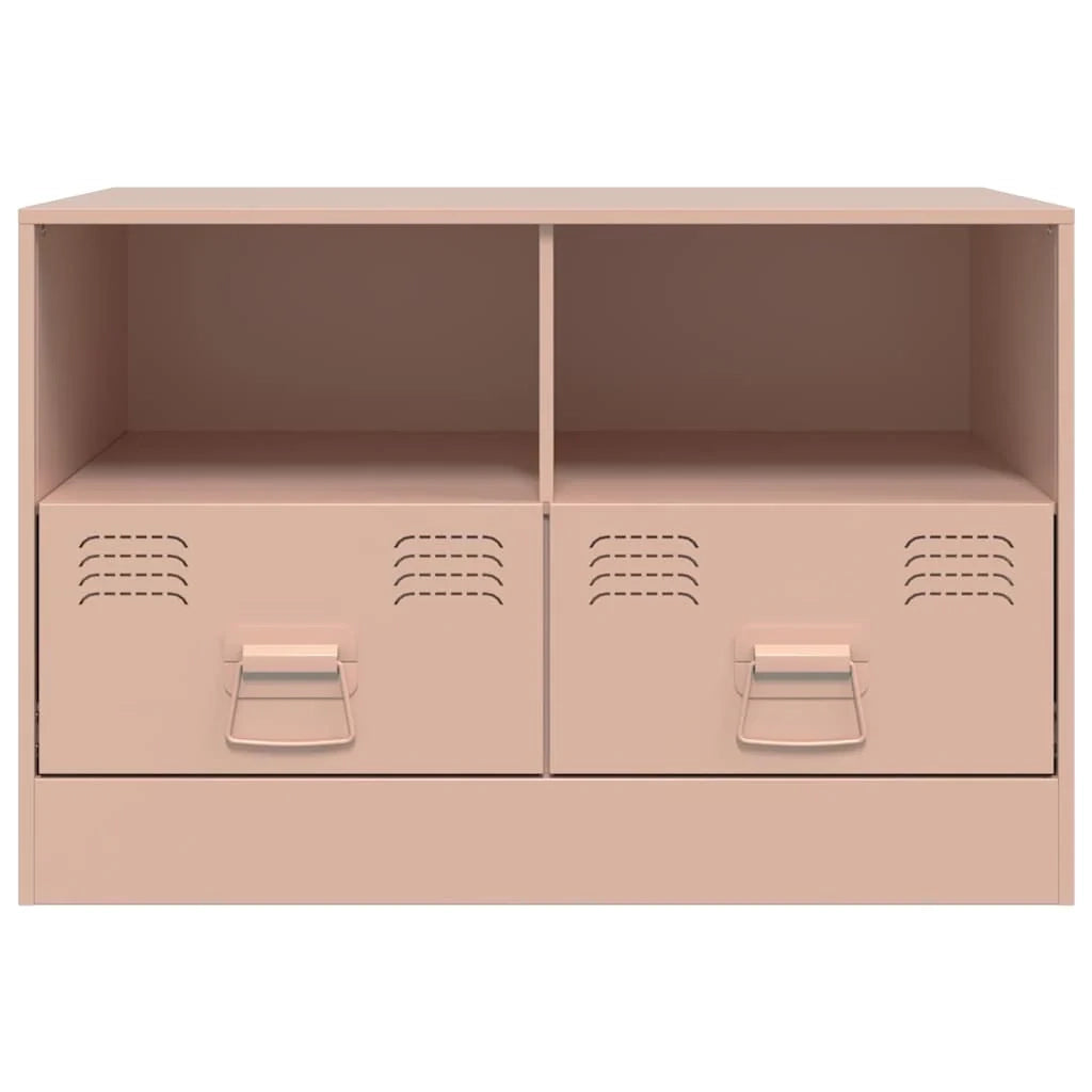 Mobile TV multimediale scaffale TV credenza mobile TV sala da pranzo soggiorno camera da letto 2 pezzi rosa 67 x 39 x 44 cm acciaio rosa 02_0028645